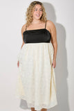 (PLUS SIZE) PRINCESS SEAM SPAGHETTI STRAP TEXTURED DRESS