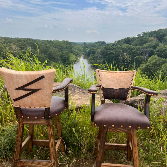 West Swivel Barstool with Laser Engraving (Customizable)