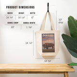 ORGANIC TOTE BAG Pawhuska, Oklahoma, Buffalo & Sunset