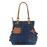 Abby Denim Frill Shoulder Bag