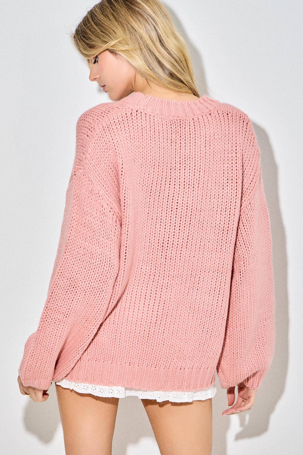 COWBOY BOOTS WITH RIBBON KNIT SWEATER