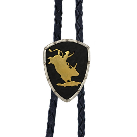 Rodeo Silver, Gold, Matte Black Bolo Tie