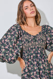 CHEST SMOCKING DETAILED MAXI DRESS