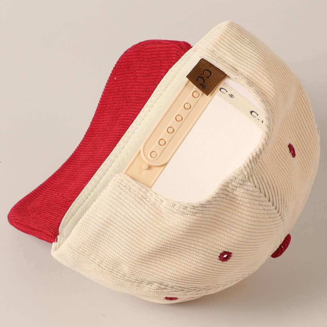 Put It On My Cowboy's Tab Two-Tone Corduroy Cap