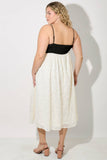 (PLUS SIZE) PRINCESS SEAM SPAGHETTI STRAP TEXTURED DRESS