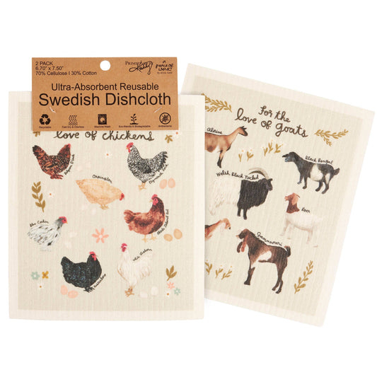 Love Of Goats Swedish Dishcloth Set