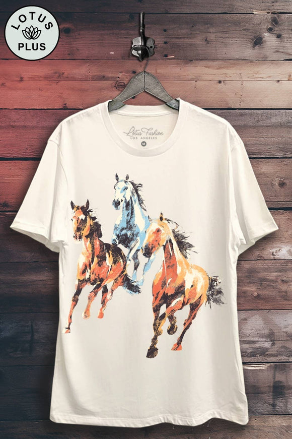Wild Horses Graphic Top