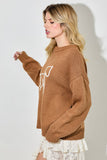 3D HORSE EMBO PULLOVER SWEATER