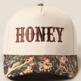 HONEY Lettering Embroidery Camo Two-Tone Cap