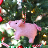 Pig Felt Wool Christmas Ornament