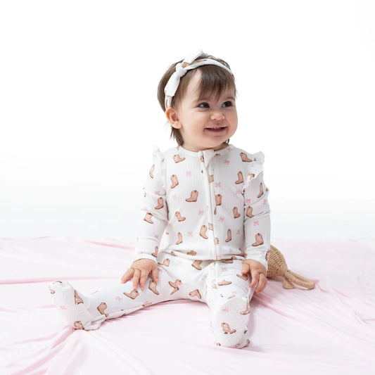 2 Way Ruffle Sleeve Zipper Footie