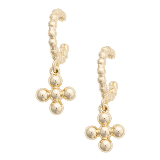 Hudson Cross Twisted Huggie Hoop Earrings in Shiny Gold