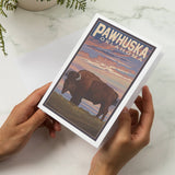 GREETING CARD Pawhuska, Oklahoma, Buffalo & Sunset