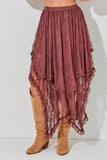 EMBELLISHED LACE HEM SKIRT