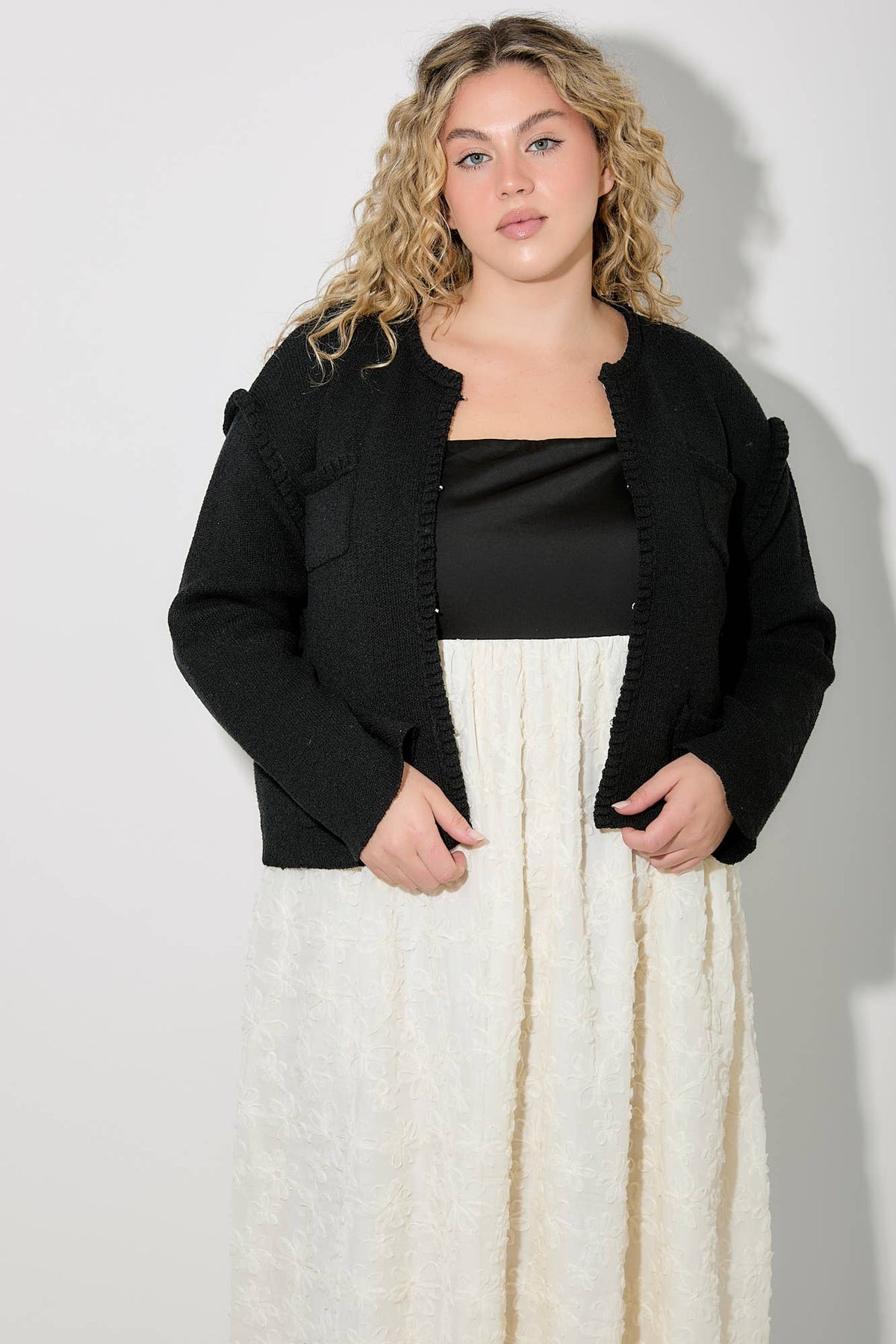 (PLUS SIZE) PRINCESS SEAM SPAGHETTI STRAP TEXTURED DRESS