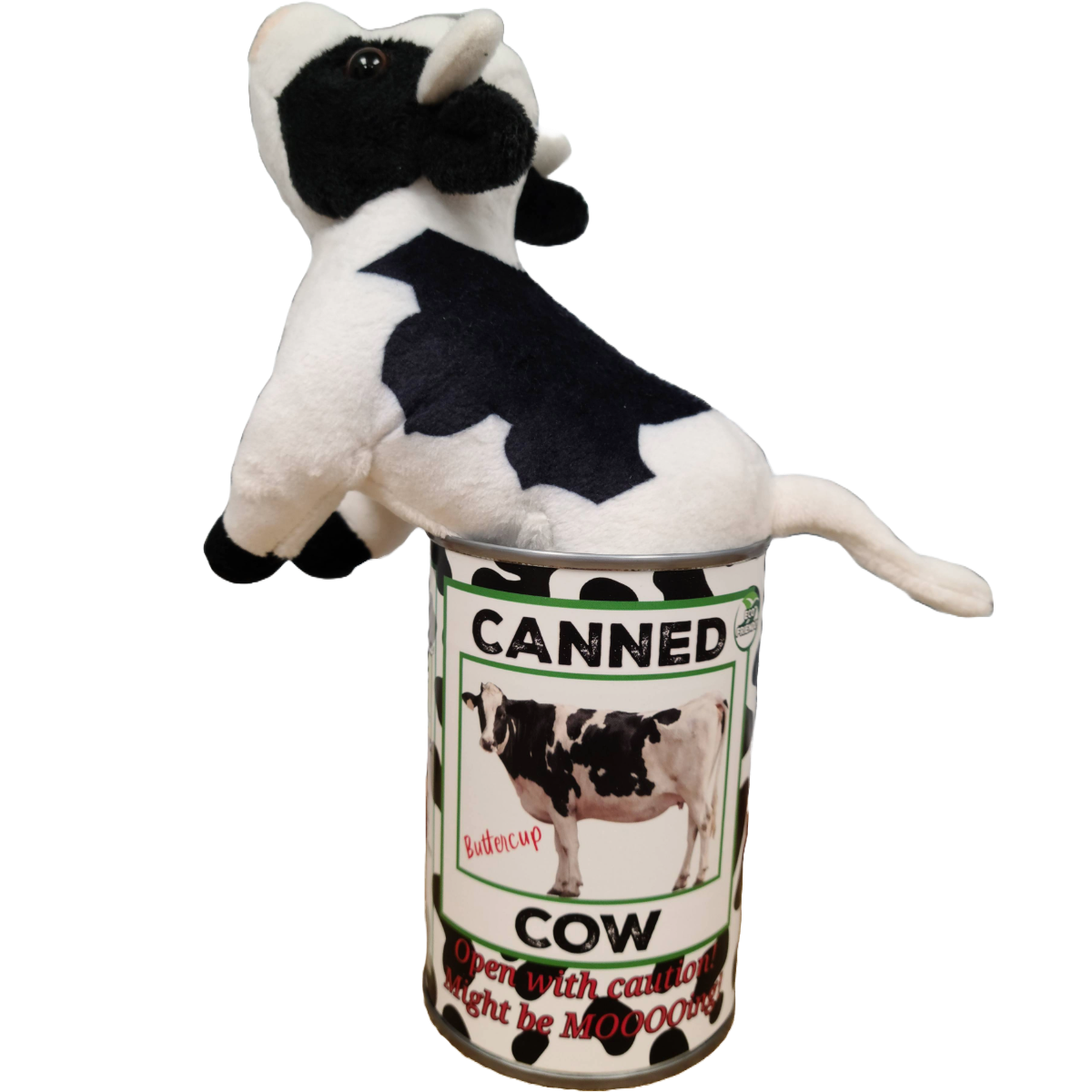 Canned Cow | Stuffed Animal Plush w/Funny Jokes | Gift