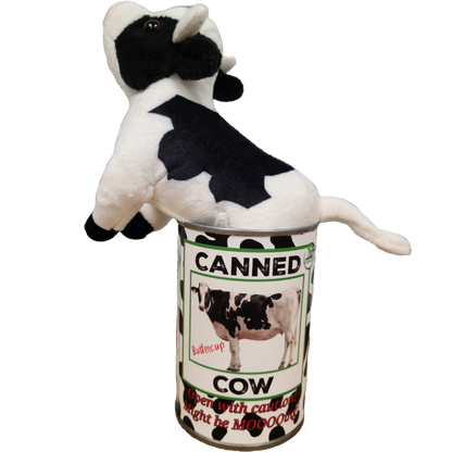 Canned Cow | Stuffed Animal Plush w/Funny Jokes | Gift