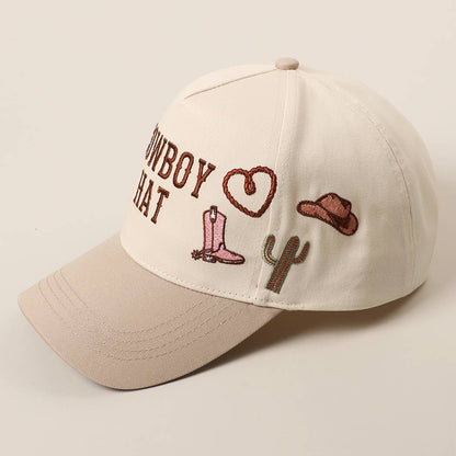 Cowboy Hat Cactus Heart Embroidery Trucker Hat