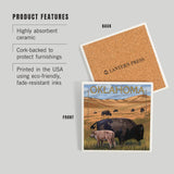 CERAMIC COASTER Oklahoma, Buffalo & Calf