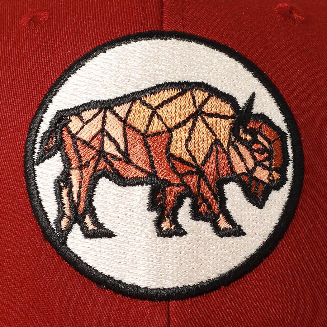 Men's Geometric Bull Patched Baseball Cap with Meshed Back