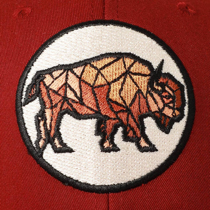 Men's Geometric Bull Patched Baseball Cap with Meshed Back