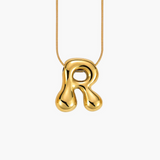 Golden Glow Bubble Letter Necklace