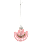 Glass Cowgirl Hat Ornament