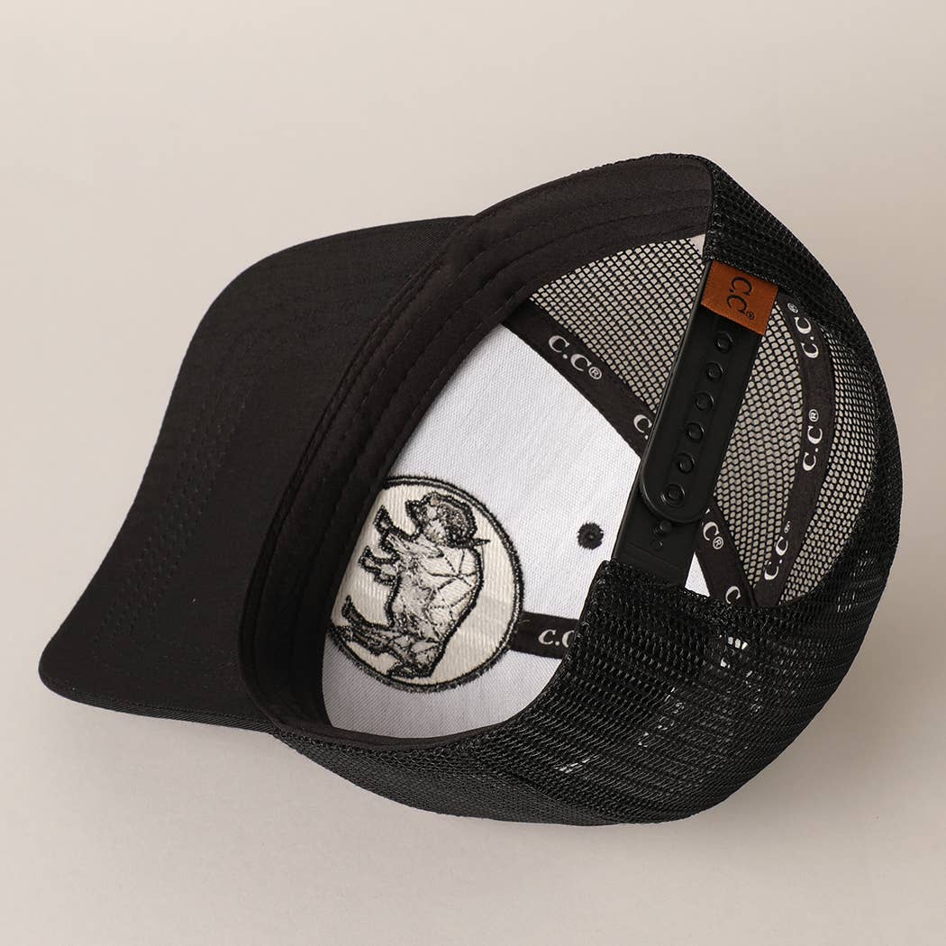 Men's Geometric Bull Patched Baseball Cap with Meshed Back