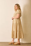 (PLUS SIZE)  Floral Tiered Dress