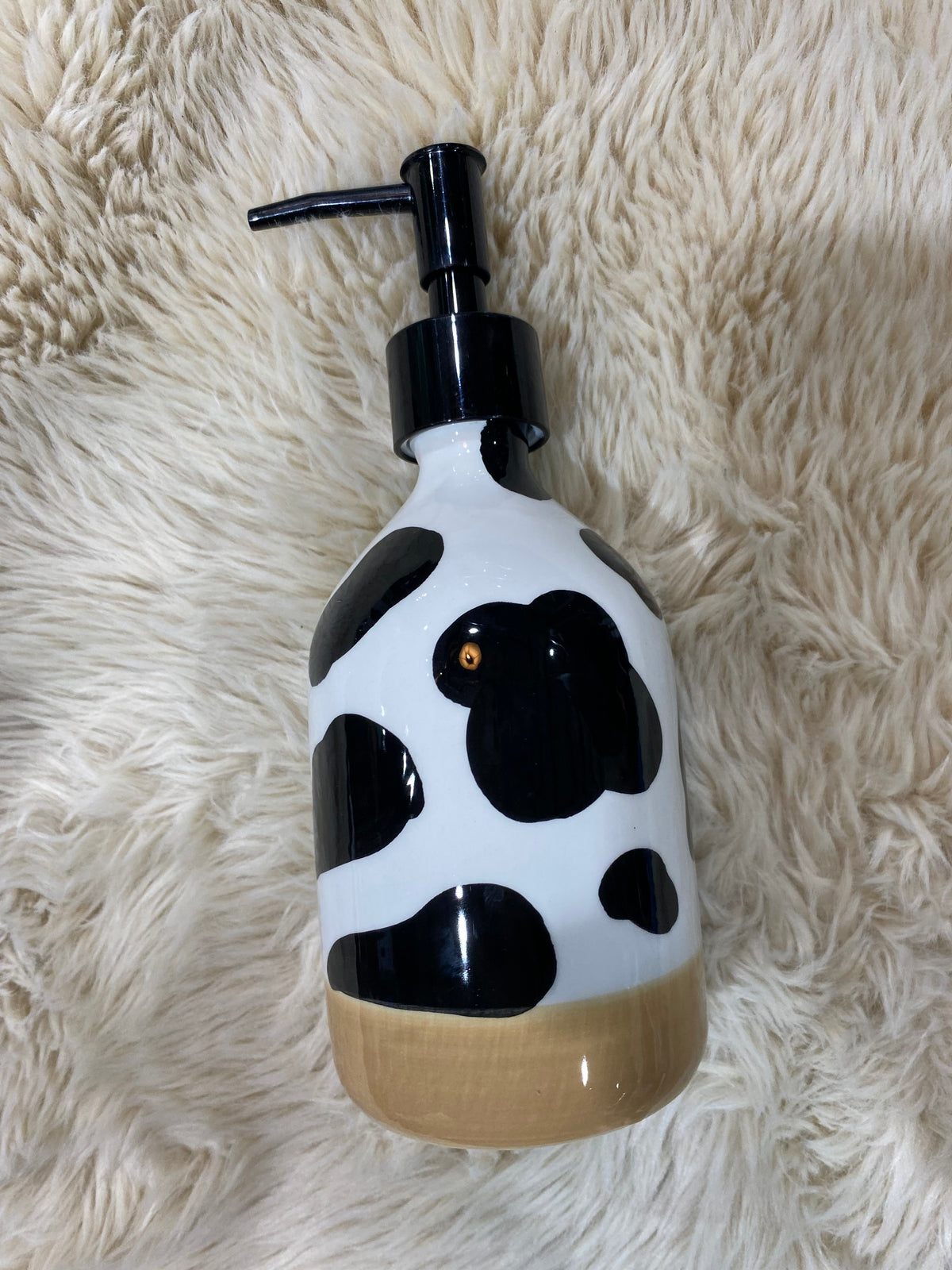 HOLSTEIN COW CERAMIC DISPENSER