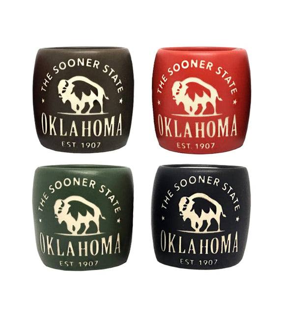 Oklahoma Color Etched Shot Glass Matte