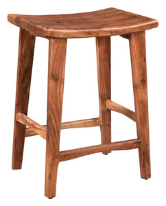 Backless Acacia Barstool