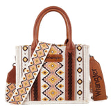 WG2203-8120S Wrangler Southwestern Print Small Canvas Tote/Crossbody