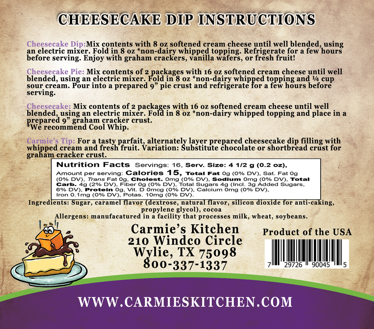 CK CARAMEL CHOCOLATE FUDGE CHEESECAKE DIP