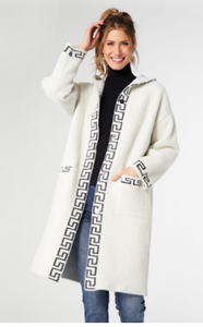 CC Flora Long Hooded Cardigan with Front Pockets