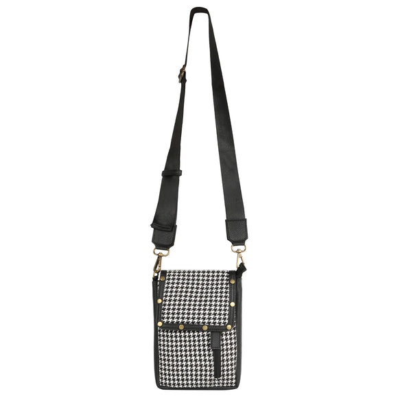 Houndstooth Front close Sling Bag