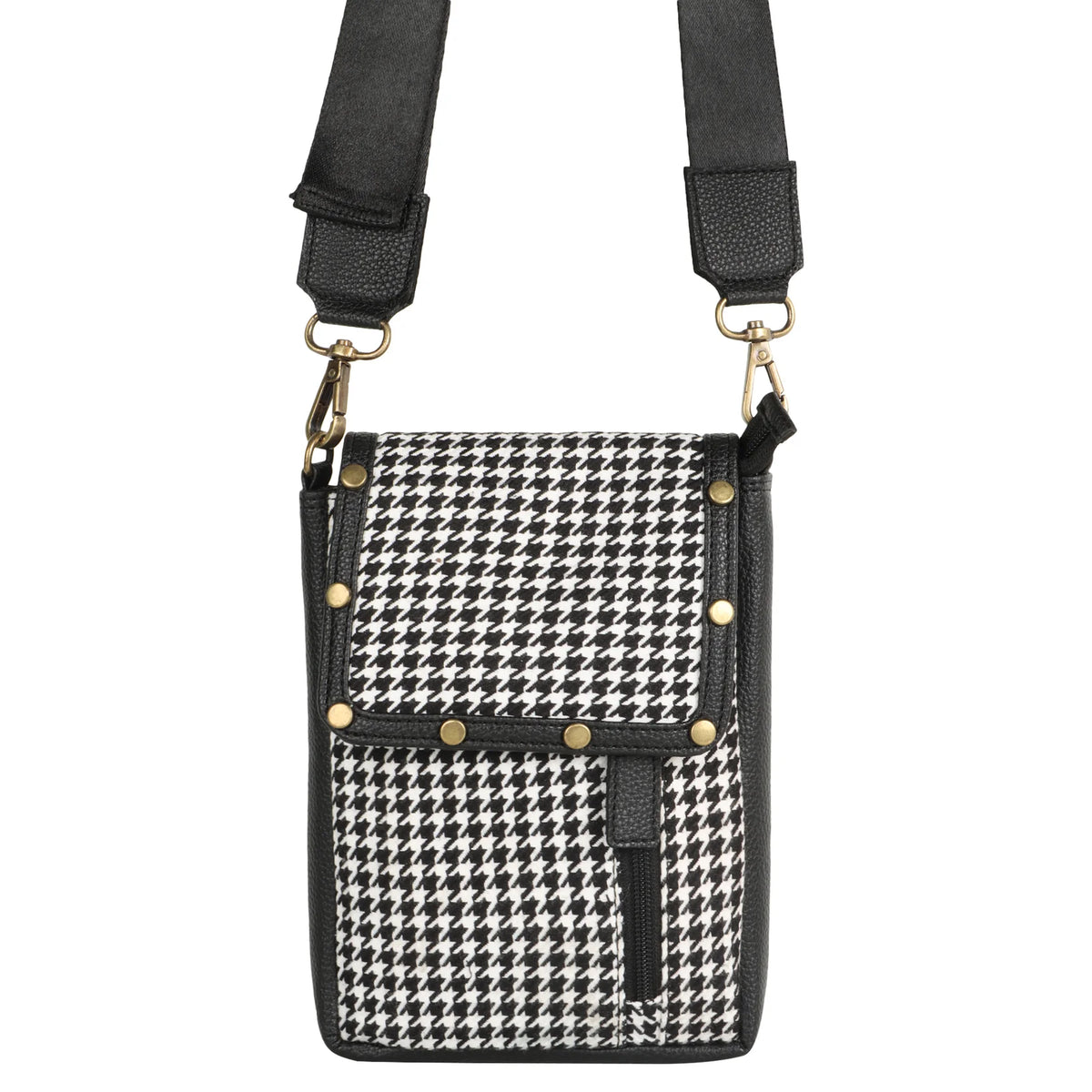 Houndstooth Front close Sling Bag