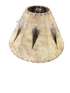 Sheepskin Lampshade With Feathers