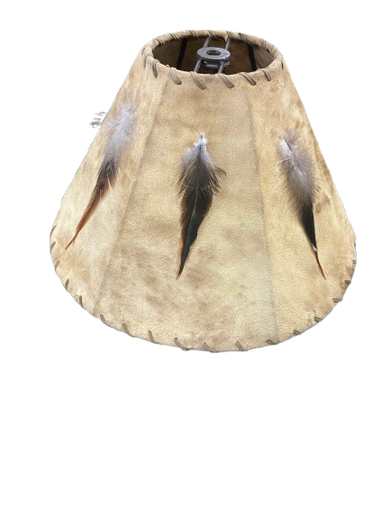 Sheepskin Lampshade With Feathers