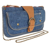 Denim Crossbody W/ Chain Strap