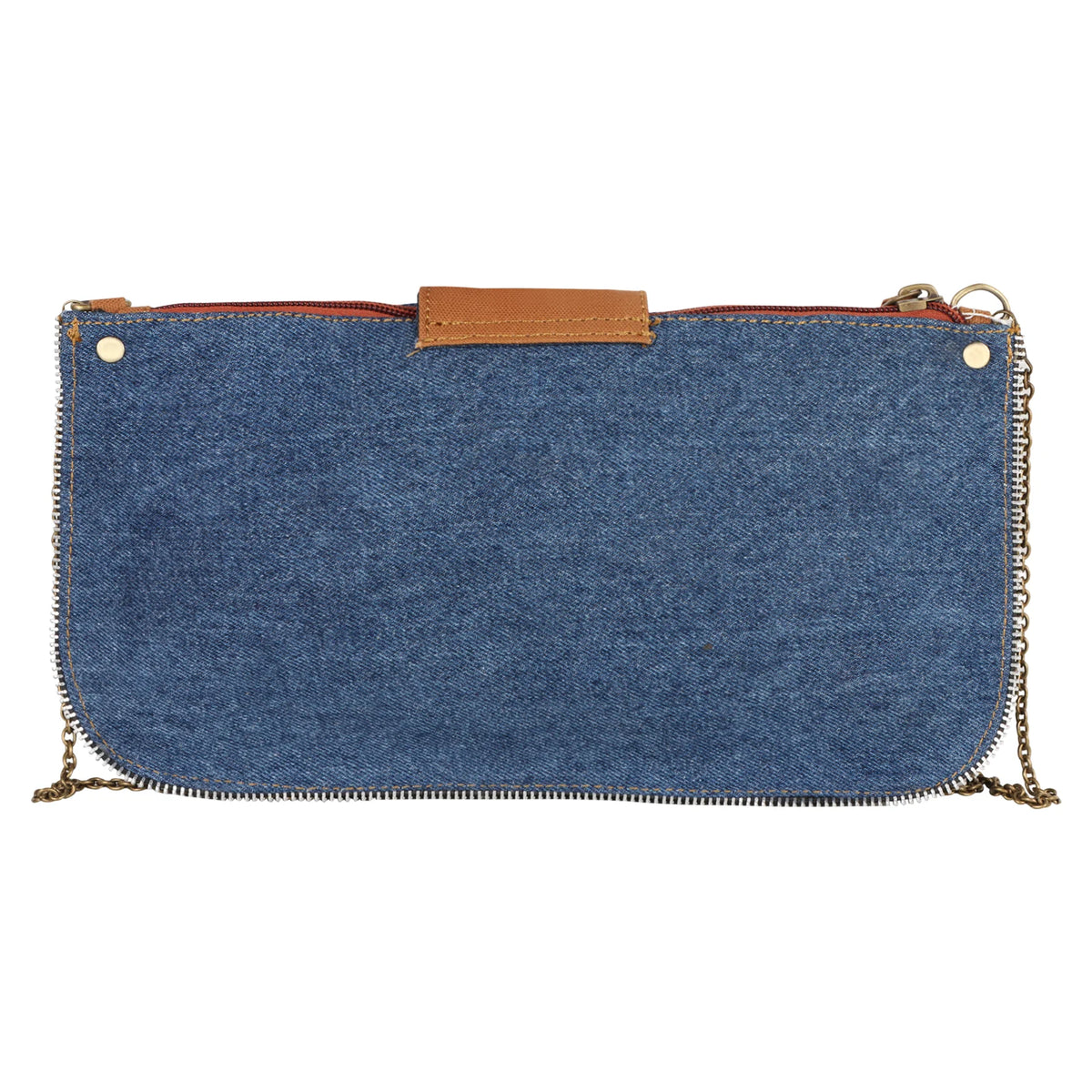 Denim Crossbody W/ Chain Strap