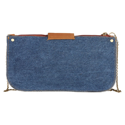 Denim Crossbody W/ Chain Strap