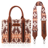 WG2203-8120S Wrangler Southwestern Print Small Canvas Tote/Crossbody