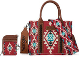 WG2203-8120SW Wrangler Aztec Small Tote/Crossbody and Card Case Set 2Pc