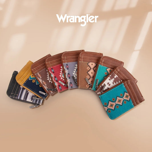 Wrangler Southwestern Art Print Mini Zip Card Case