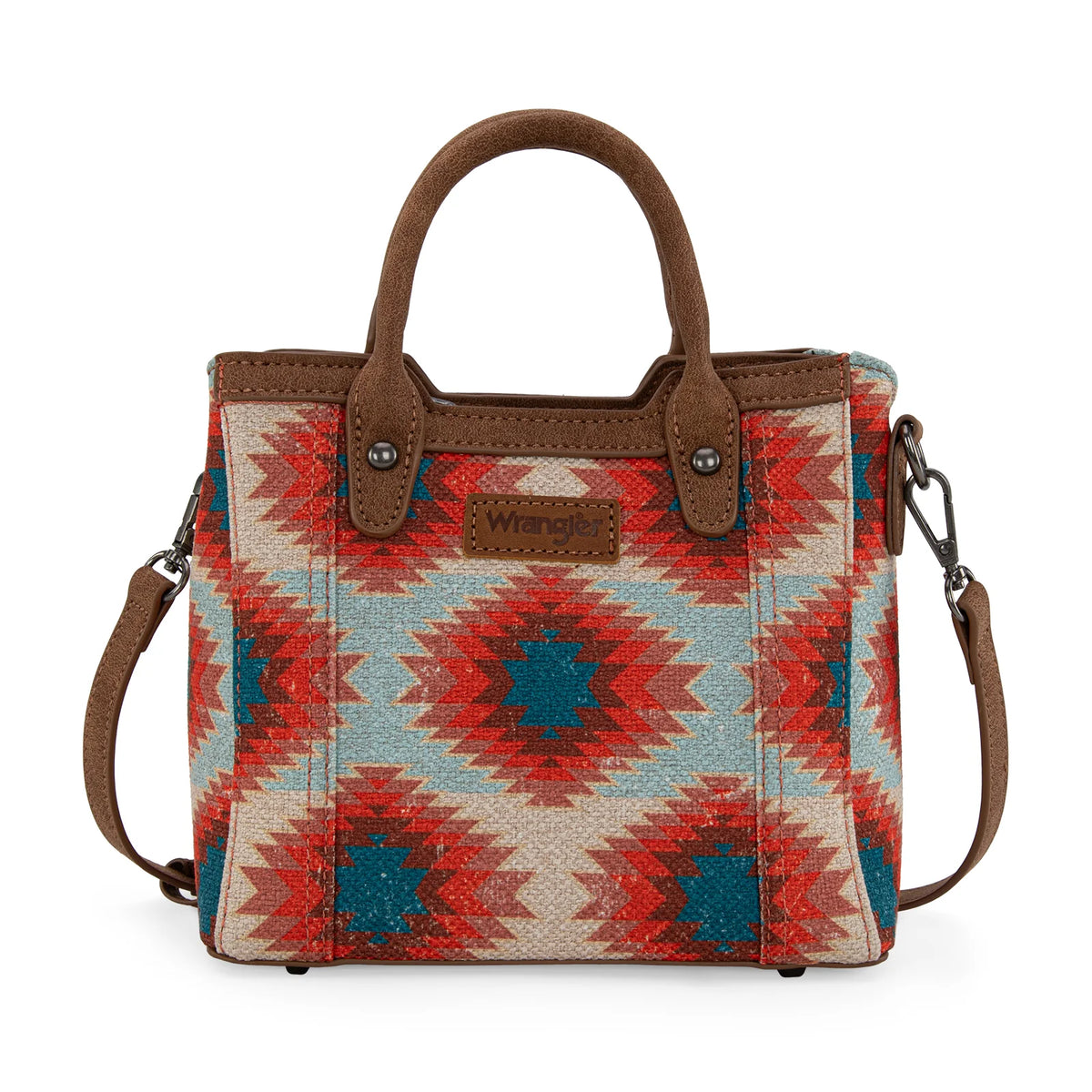 Wrangler Aztec Distressed Print Dual Sided Print Mini Tote/Crossbody