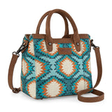 WG221-2022 Wrangler Aztec Distressed Print Dual Sided Print Mini Tote/Crossbody