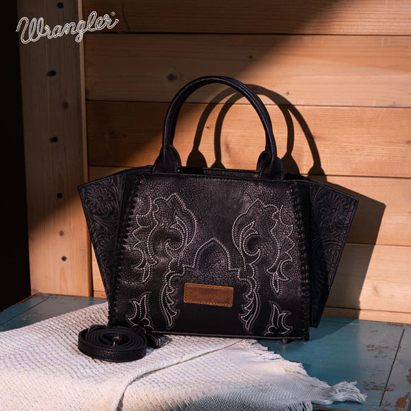 WG145-8300 Wrangler Embroidered Trapezoid Tote/Crossbody