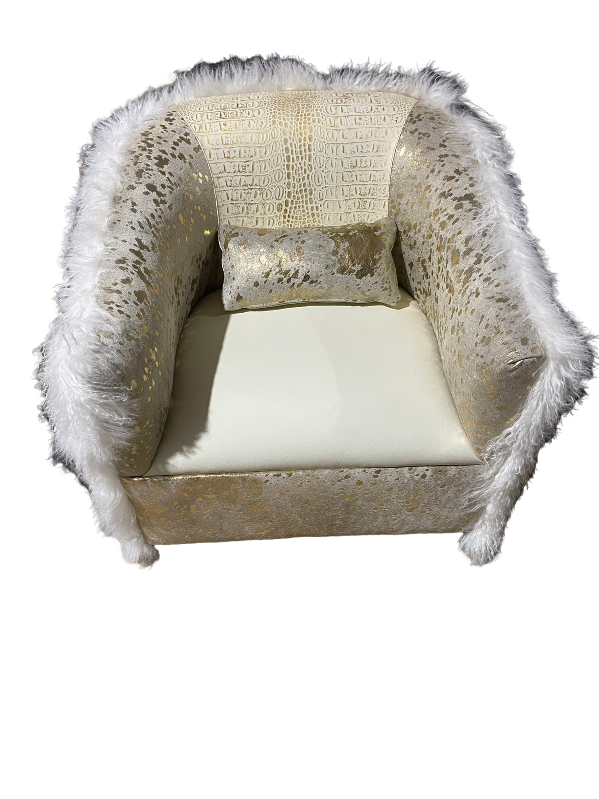LR Exotic Tibetan Lamb Barrel Chair