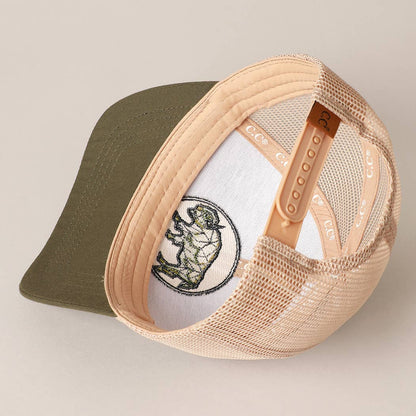 Men's Geometric Bull Patched Baseball Cap with Meshed Back